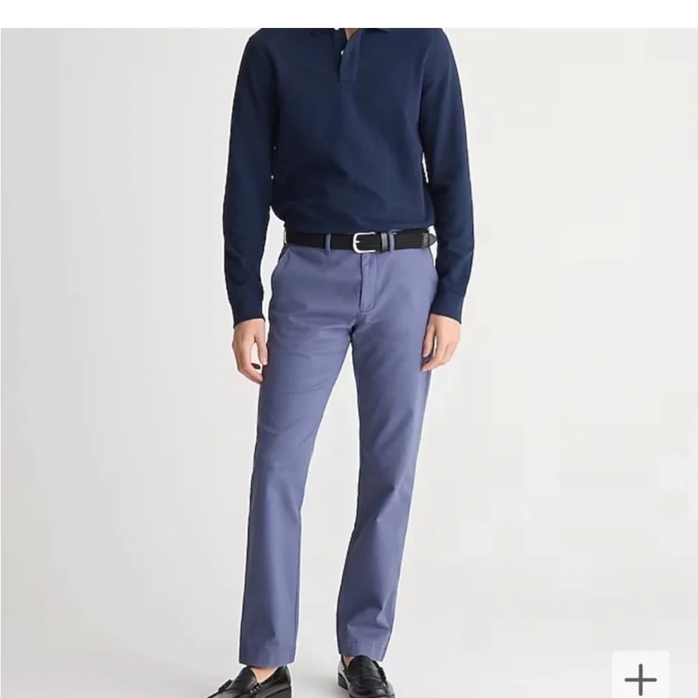 J CREW men’s Flex Straight cut Chino pants flat front 4 pocket light blue 36-30